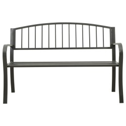 Banc de jardin Gris 120 cm Acier 