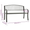 Banc de jardin Gris 120 cm Acier 