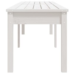 Banc de jardin à 2 places blanc 203,5x44x45 cm bois massif pin 