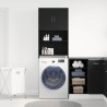 Meuble de machine à laver chêne noir 64x24x190 cm 