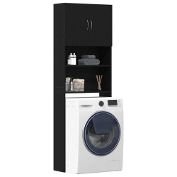 Meuble de machine à laver chêne noir 64x24x190 cm 