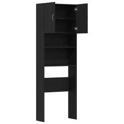 Meuble de machine à laver chêne noir 64x24x190 cm 