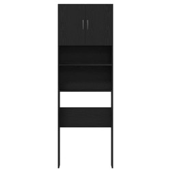 Meuble de machine à laver chêne noir 64x24x190 cm 