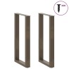 Pieds de table de bar en forme de U, 2 pièces, acier naturel, 40 x (90-91) cm 
