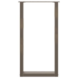 Pieds de table de bar en forme de U, 2 pièces, acier naturel, 40 x (90-91) cm 