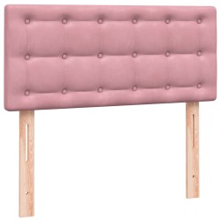 Sommier à lattes de lit avec matelas rose 100x210 cm velours 