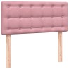 Sommier à lattes de lit avec matelas rose 100x210 cm velours 