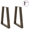 Pieds de table à manger en forme de V, 2 pièces, acier naturel, 60 x (72-73,3) cm 