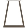 Pieds de table à manger en forme de V, 2 pièces, acier naturel, 60 x (72-73,3) cm 