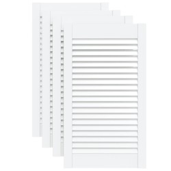 Portes d'armoire à persiennes 4 pcs blanc 69x39,4 cm pin massif 
