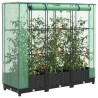 Jardinière surélevée avec housse aspect rotin 120x40x123 cm 