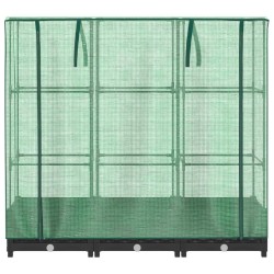 Jardinière surélevée avec housse aspect rotin 120x40x123 cm 