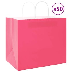 Sacs en papier 50 pcs avec poignées rose 32x22x28 cm 