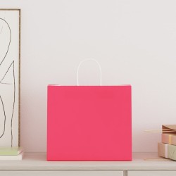 Sacs en papier 50 pcs avec poignées rose 32x22x28 cm 