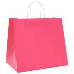 Sacs en papier 50 pcs avec poignées rose 32x22x28 cm 