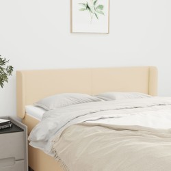Tête de lit avec oreilles Crème 147x16x78/88 cm Tissu 