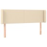 Tête de lit avec oreilles Crème 147x16x78/88 cm Tissu 