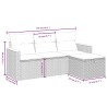 Salon de jardin 4 pcs avec coussins gris résine tressée 