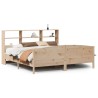 Lit bibliothèque sans matelas 200x200 cm bois massif de pin 