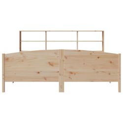 Lit bibliothèque sans matelas 200x200 cm bois massif de pin 