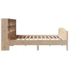 Lit bibliothèque sans matelas 200x200 cm bois massif de pin 