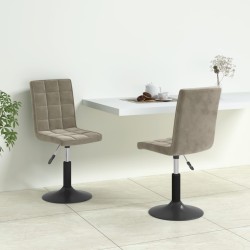 Chaises pivotantes à manger lot de 2 gris clair velours 