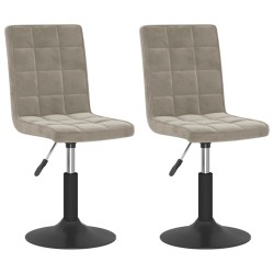 Chaises pivotantes à manger lot de 2 gris clair velours 
