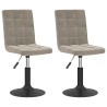 Chaises pivotantes à manger lot de 2 gris clair velours 