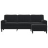 Canapé à 3 places avec repose-pieds Noir 210 cm Velours 