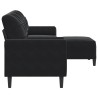Canapé à 3 places avec repose-pieds Noir 210 cm Velours 