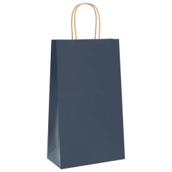Sacs en papier 50 pcs avec poignées bleu 21x11x36 cm 