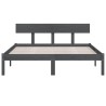 Cadre de lit sans matelas gris bois massif 140x200 cm 