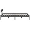 Cadre de lit sans matelas gris bois massif 140x200 cm 