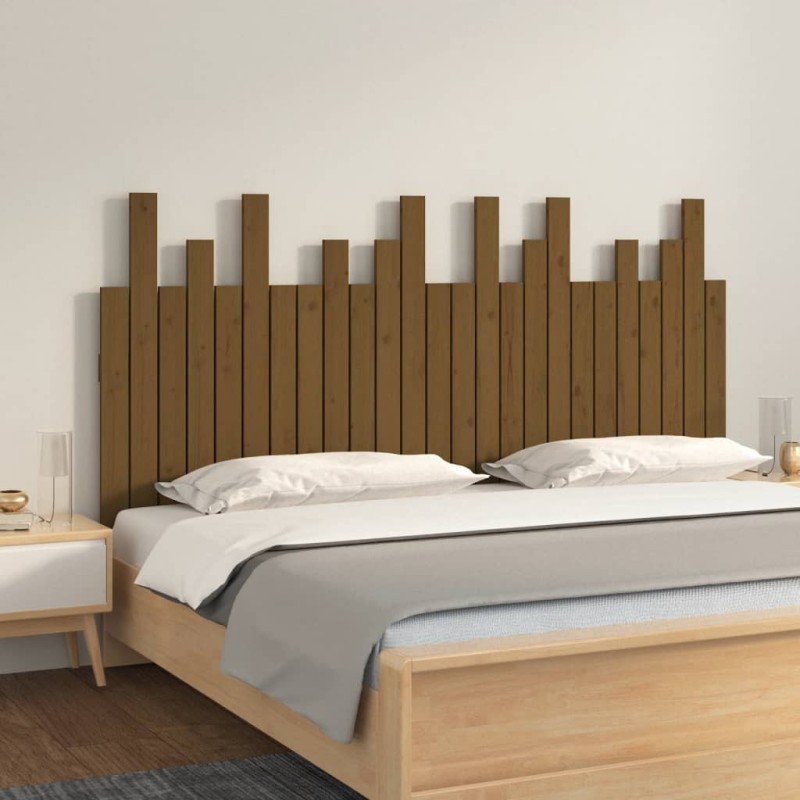 Tête de lit murale Marron miel 159,5x3x80 cm Bois massif de pin Tête de lit murale Marron miel 159,5x3x80 cm Bois massif de pin