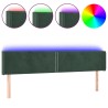 Tête de lit à LED Vert foncé 203x16x78/88 cm Velours 