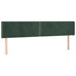 Tête de lit à LED Vert foncé 203x16x78/88 cm Velours 