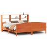 Lit bibliothèque sans matelas cire marron 180x200 cm pin massif 