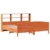 Lit bibliothèque sans matelas cire marron 180x200 cm pin massif 
