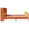 Lit bibliothèque sans matelas cire marron 180x200 cm pin massif 