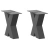 Pieds de table basse en forme de X, 2 pièces, anthracite, 40 x (30-31) cm, acier 