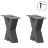 Pieds de table basse en forme de X, 2 pièces, anthracite, 40 x (30-31) cm, acier 