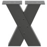 Pieds de table basse en forme de X, 2 pièces, anthracite, 40 x (30-31) cm, acier 