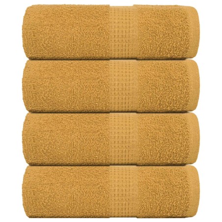 Serviettes d'invité 4 pcs doré 30x50 cm 360 g/m² 100% coton 