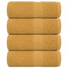 Serviettes d'invité 4 pcs doré 30x50 cm 360 g/m² 100% coton 