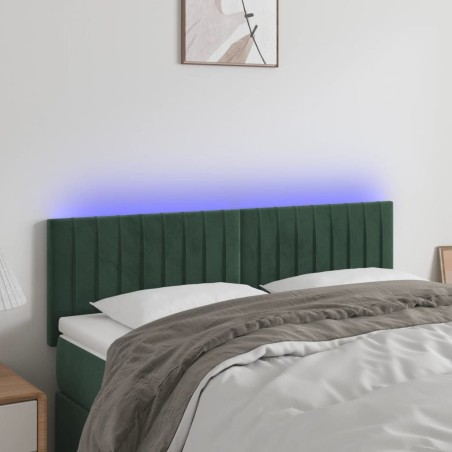 Tête de lit à LED Vert foncé 144x5x78/88 cm Velours 