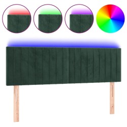 Tête de lit à LED Vert foncé 144x5x78/88 cm Velours 