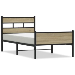 Cadre de lit sans matelas chêne sonoma 107x200 cm 