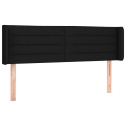 Tête de lit avec oreilles Noir 147x16x78/88 cm Tissu 