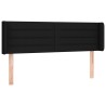Tête de lit avec oreilles Noir 147x16x78/88 cm Tissu 