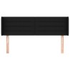 Tête de lit avec oreilles Noir 147x16x78/88 cm Tissu 